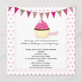Invitation Baby shower de Cupcake rose