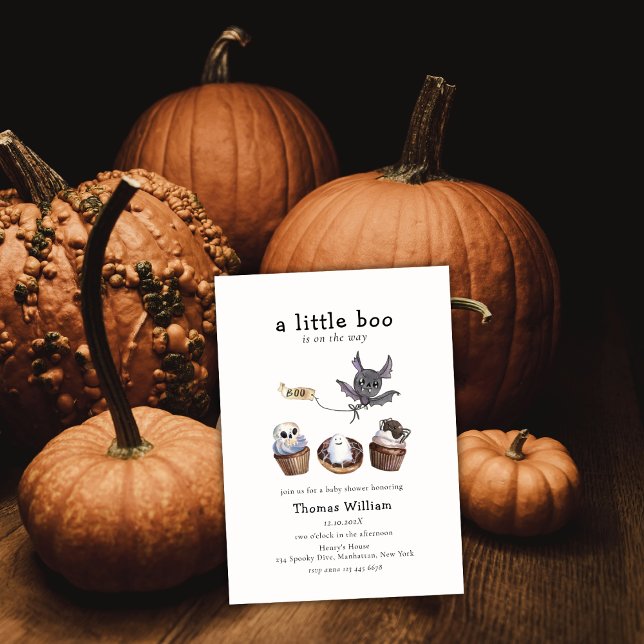 Invitation Baby shower de cupcake Sweet Little Boo Halloween (Sweet Little Boo Halloween cupcake Baby Shower Invitation)