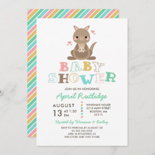 Invitation Baby shower de Cute Kangaroo