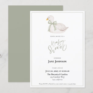Invitation baby shower de cygne