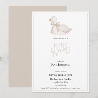 Invitation Baby shower de cygne