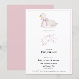 Invitation Baby shower de cygne