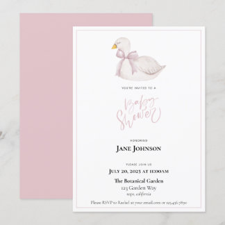 Invitation Baby shower de cygne
