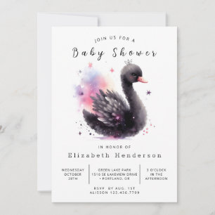 Invitation Baby shower de cygne à imprimer amusant