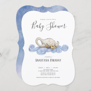 Invitation Baby shower de cygne aquarelle