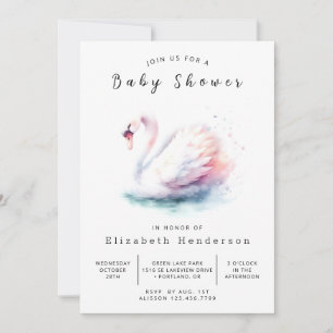 Invitation Baby shower de cygne en ligne Whimsy