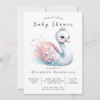 Baby shower de cygne Pastel Printable