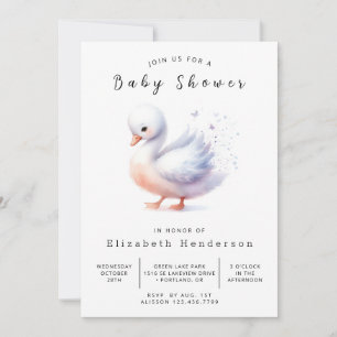 Invitation Baby shower de cygne Pastel Printable
