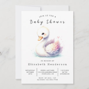 Invitation Baby shower de cygne personnalisé de Bohême