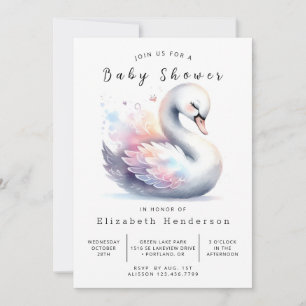 Invitation Baby shower de cygne Whimsy Printable