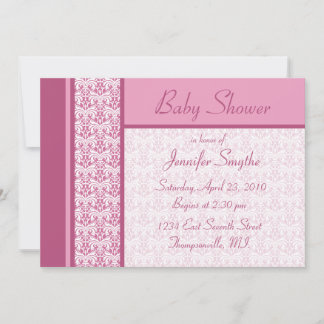 Invitation Baby shower de Damas rose