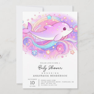 Invitation Baby shower de dauphin magique