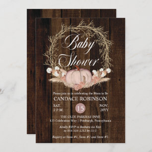 Invitation Baby shower de  de couronne de Pampas Citrouille r