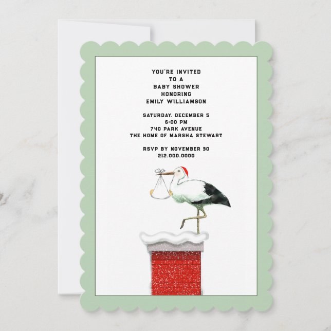 Invitation Baby Shower de Décembre (Devant)