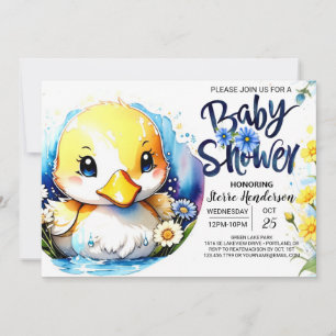 Invitation Baby shower de défilé de canards doux