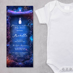 Invitation Baby shower de défilement de forêt enchantée viole