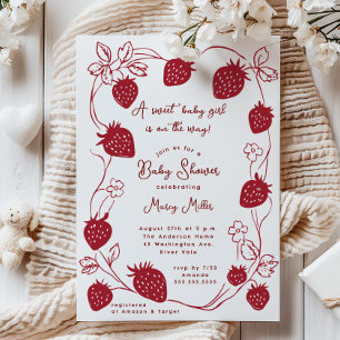 Invitation Baby shower de délice aux fraises