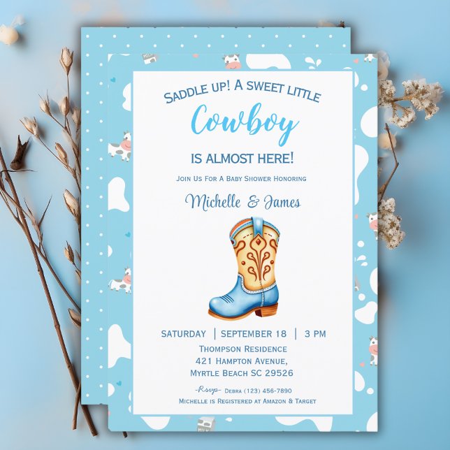 Invitation Baby shower de démarrage Little Cowboy (Créateur téléchargé)