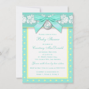 INVITATION Baby shower de dentelle florale IMPRIMÉ
