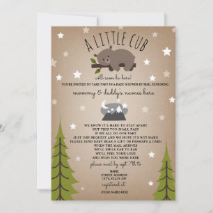 Invitation Baby shower de désistement social Pot Ours Brown