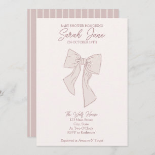 Invitation baby shower de dessin d'arc rose clair