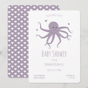 Invitation Baby shower de dessin humoristique des Coeurs d'oc