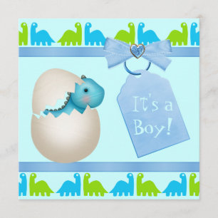 Invitation Baby shower de dinosaure de bébé mignon et nouveau