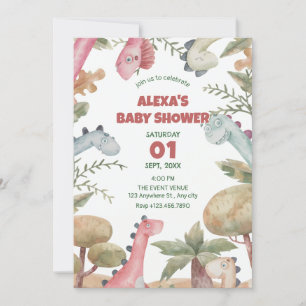 Invitation Baby shower de dinosaures