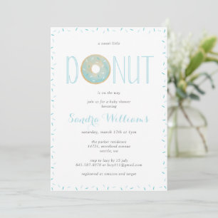 Invitation Baby shower de donut arrosé Invitation_Bleu