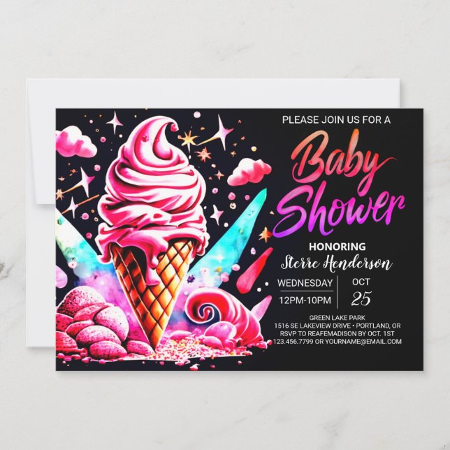 Invitation Baby shower de douceur numérique enchanté (Devant)