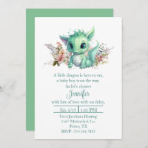 Invitation Baby shower de Dragon Bébé