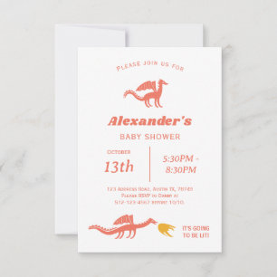 Invitation Baby shower de dragon mignon