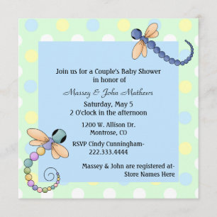 Invitation Baby shower de Dragonflies Couple