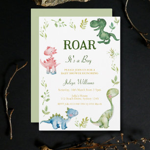 Invitation Baby shower de drague de Dinosaures