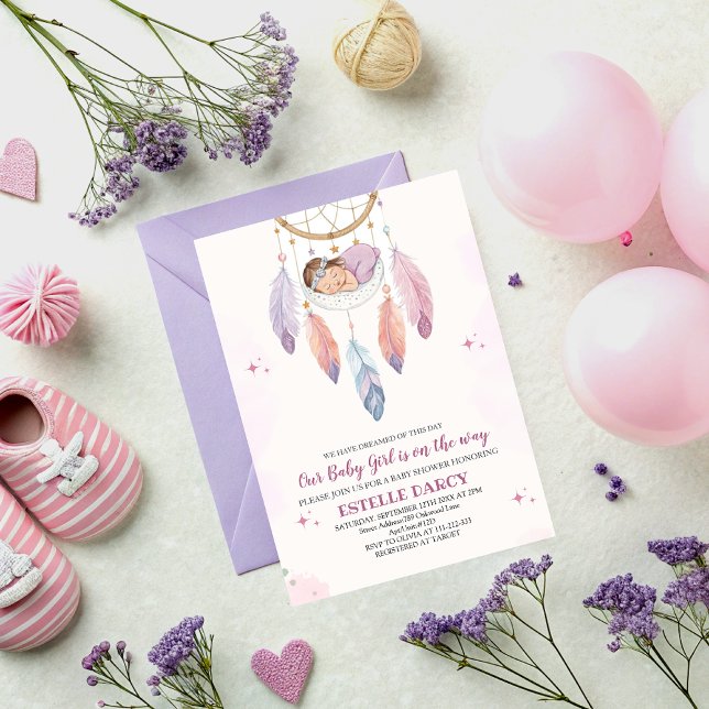 Invitation Baby shower de Dreamcatcher Watercolor (Créateur téléchargé)