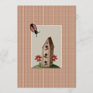 Invitation Baby shower de En vichy de chèques rouges de pays