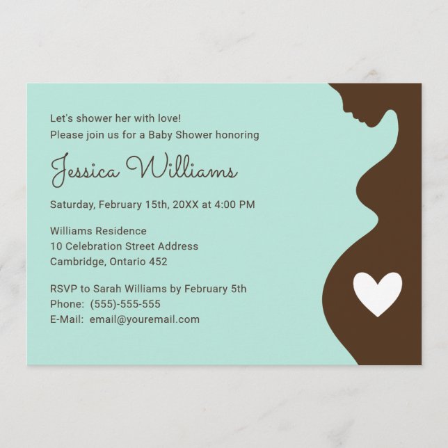 Invitation Baby shower de femme enceinte moderne - (Devant)