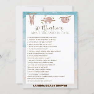 Invitation Baby shower de fentes - Nom modifiable, 5x7