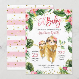 Invitation Baby shower de fentes tropicales