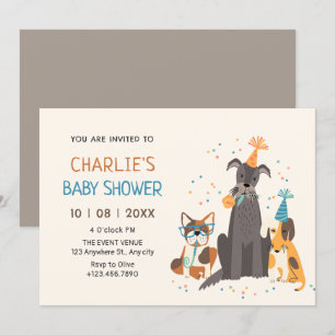 Invitation Baby shower de fête des chiens