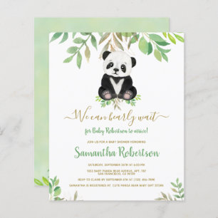 Invitation Baby shower de feuille d'aquarelle de l