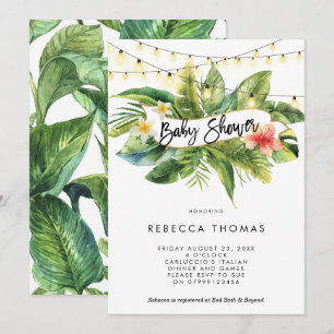 Invitation Baby shower de feux tropicaux de jungle