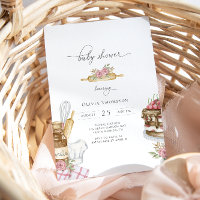 Baby shower de fille à cuisson aquarelle