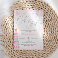 Baby shower de fille argent et rose hiver