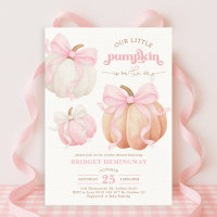 Baby shower de fille Citrouille rose Bow Pastel