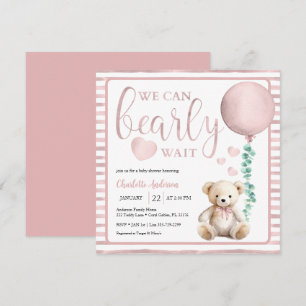 Invitation Baby shower de fille d'attente rose