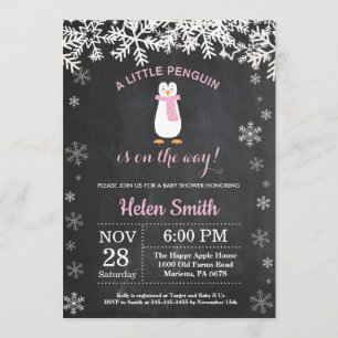 Invitation Baby shower de fille de flocon de neige d'hiver de
