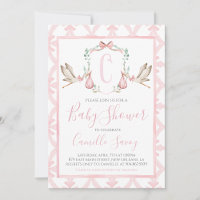 Baby shower de fille de la cigogne rose Preppy Sud