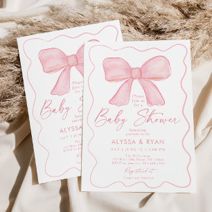 Invitation Baby shower de fille de la cou rose
