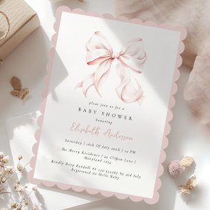 Invitation Baby shower de fille de la croupe rose
